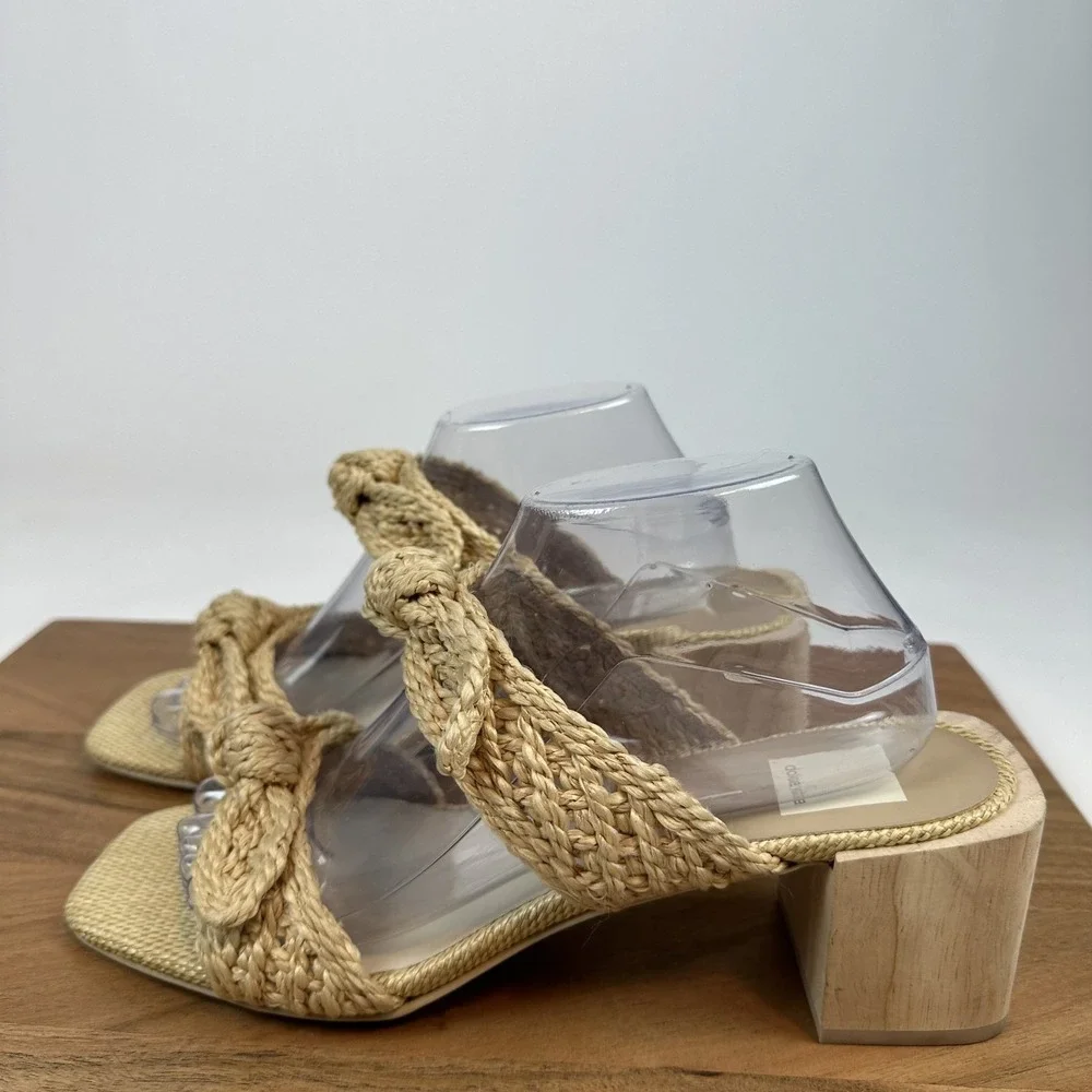 Womens Dolce Vita Zemmie Espadrille Knot Raffia Heel Slide Sandals Size 10 M EUC - Picture 6 of 8